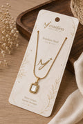 Gold Snake Chain Mother of Pearl Pendant Necklace