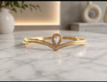 Gold Chevron Pear CZ Halo Bangle