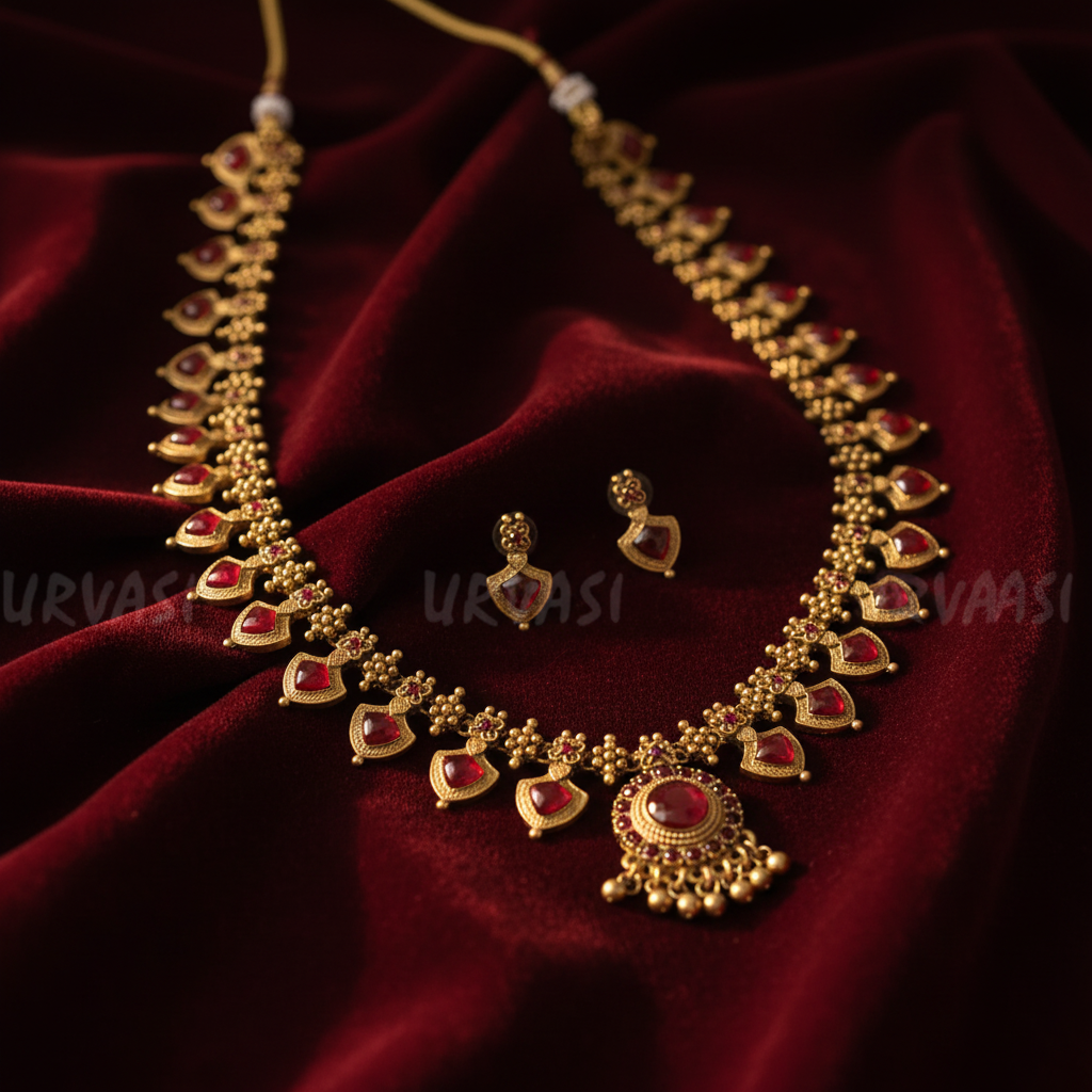 Ruby Kemp Necklace — Burgundy Velvet